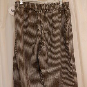 FUN!!! PLUS SIZE BLACK/WHITE PINSTRIPE COTTON/LINEN CROPPED PANTS 2XL NWT